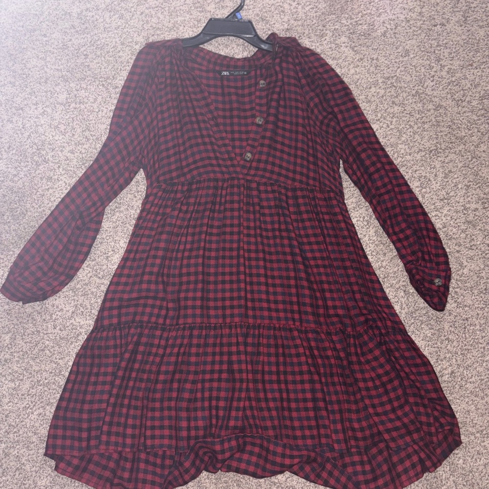 Zara Red and Black Checkered dress